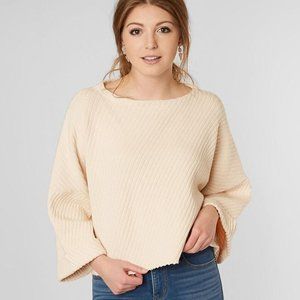 Free People I Can't Wait Cream Crop Sweater XS